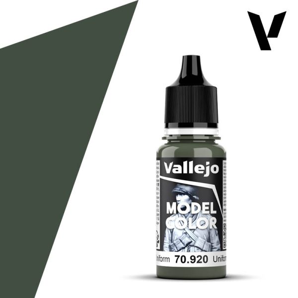 vallejo model color Uniforme alemán-German uniform 70.920 18ml Model Color es la gama mas amplia de pinturas acrílicas para Modelismo. Los colores se han seleccionados siguiendo los criterios de los mejores modelistas basándose en referencias de Federal Standard, RAL y RLM.