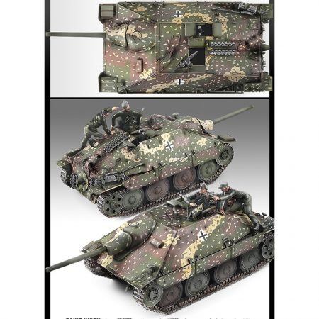 ACADEMY 13230 Jagdpanzer 38(t) Hetzer Late version Kit en plástico para montar y pintar. Incluye cadenas por tramo y eslabón, rejilla en fotograbado, mascarilla adhesiva para pintar el camuflaje y dos figuras.
