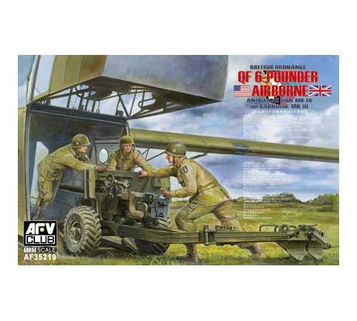 AFV Club 35219 QF 6 Pounder Airborne anti-tank gun Mk.IV on Carriage Mk.III 1/35 Kit en plástico para montar y pintar. incluye cañón torneado en metal