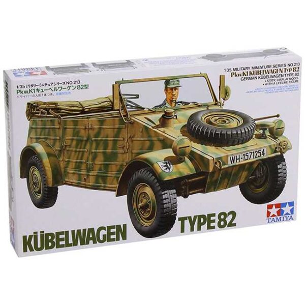 tamiya 35213 Kübelwagen Type 82 1/35 Kit en plástico para montar y pintar. Incluye una figura.