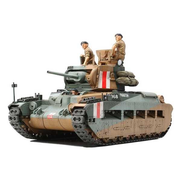 tamiya 35300 Matilda Mk.III/IV 1/35 Kit en plástico para montar y pintar. Dos opciones de cadenas:  en banda de goma y por tramo y eslabón . Incluye 2 tripulantes. Hoja de calcas con 3 decoraciones.