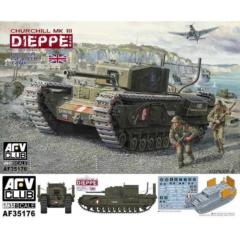 Maquette Churchill Mk I B-Squadron Canadien Dieppe 1942 - Peddinghaus 1/87 Neuve