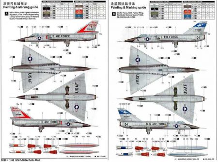 trumpeter 02891 F-106A Delta Dart 1/48 Kit en plástico para montar y pintar. Incluye piezas en fotograbado.