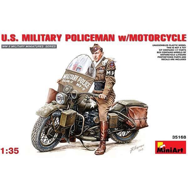 miniart 35168 US Military Policeman with Motorcycle