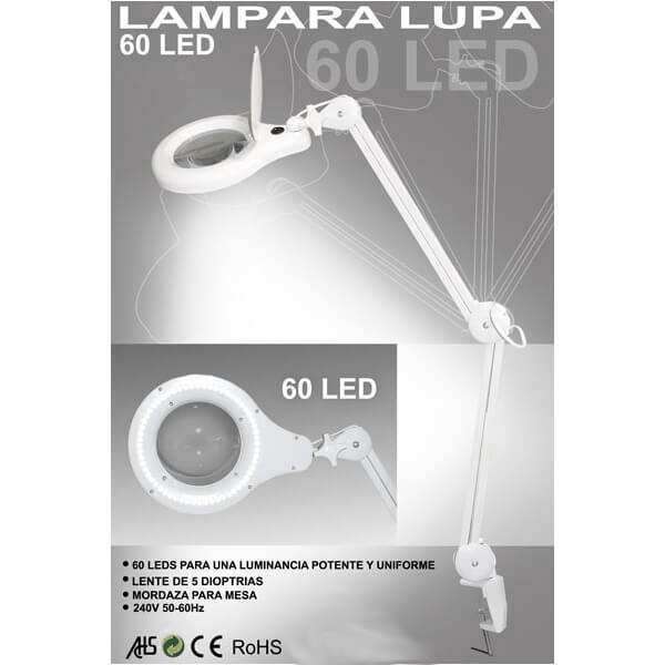 Lámpara Lupa de mesa con luz Led - 5 Dioptrias