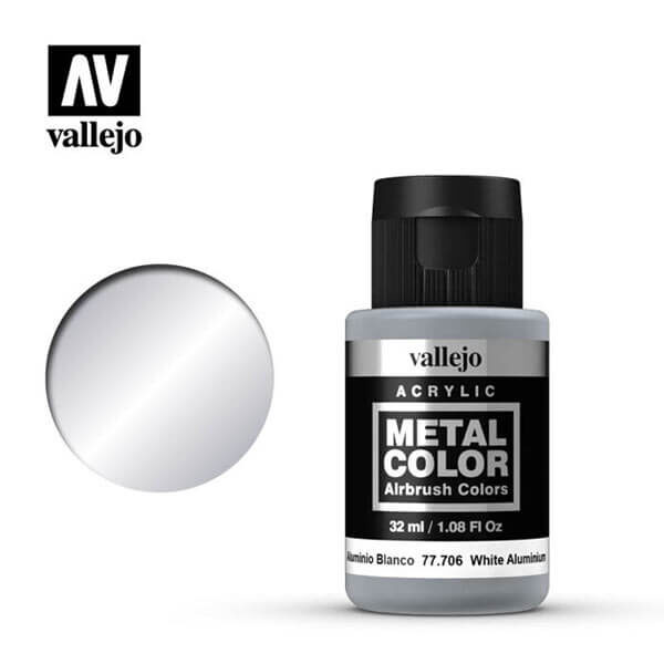 acrylicos vallejo 77706 metal color vallejo white aluminum 32ml