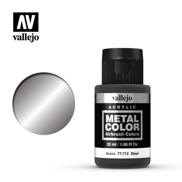 acrylicos vallejo 77712 metal color vallejo steel 32ml