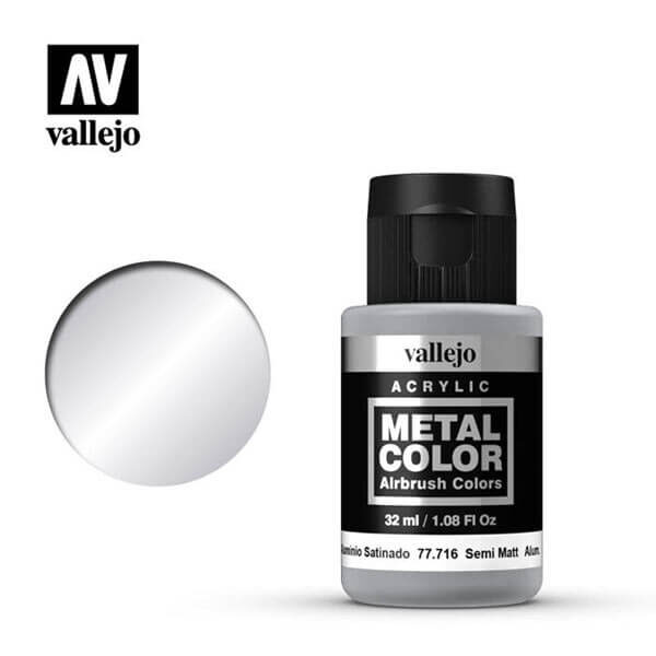 acrylicos vallejo 77716 metal color vallejo semi mate aluminum 32ml