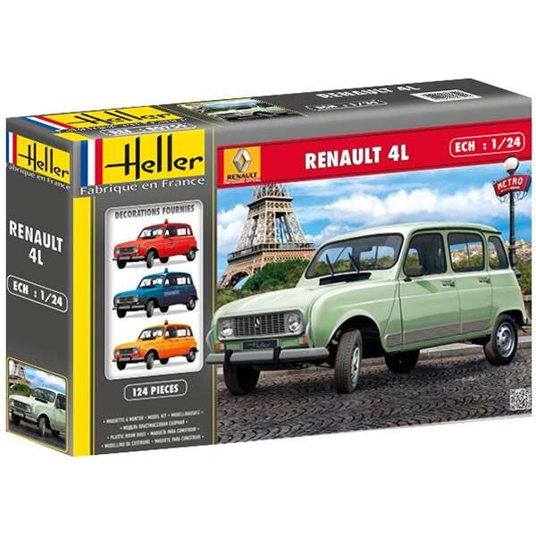 heller 80759 RENAULT 4L GTL Kit en plástico para montar y pintar. Incluye interior y motor detallado. Todas las puertas y capo se pueden montar abiertas o cerradas.