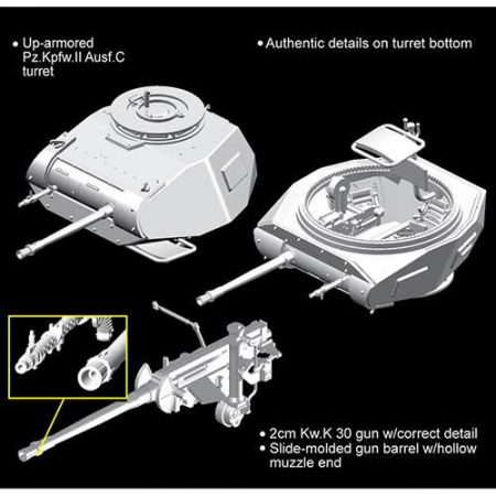 dragon 6812 Panzer II Ausf.A-C Artillery Observation Tank 2in1 Pz.Beob.Wg.II Ausf.C Kit en plástico para montar y pintar.