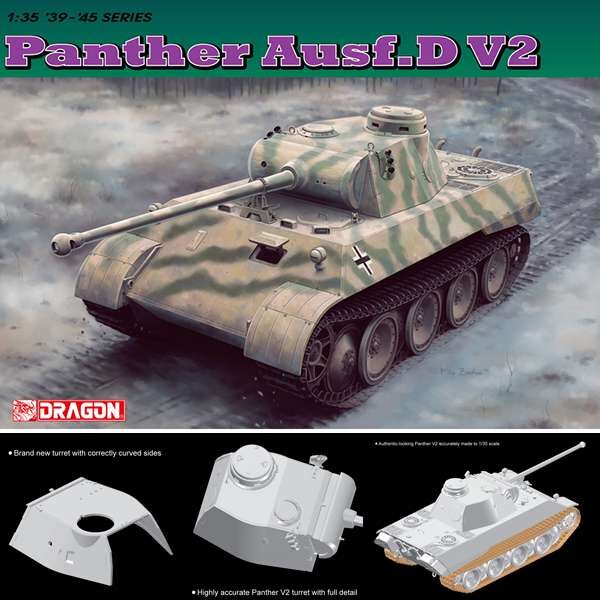 dragon 6822 Panther Ausf.D V2 Kit en plástico para montar y pintar. Cuatro opciones de decoración. Piezas +200