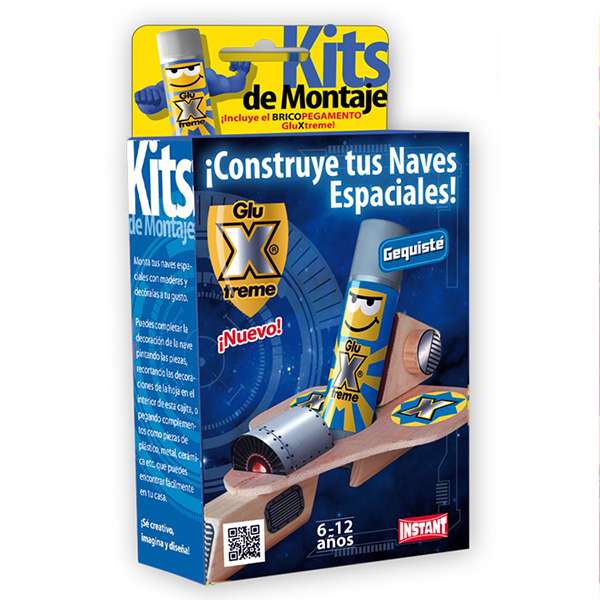 GluXtreme Kit de Montaje Gequiste ¡Construye tus naves espaciales! Monta tus naves espaciales con madera y decóralas a tu gusto.