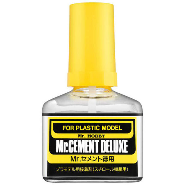 MC127 Mr Cement Deluxe 40ml Adhesivo de Poliestireno Pegamento líquido para las maquetas de plástico. Densidad media y evaporación lenta.