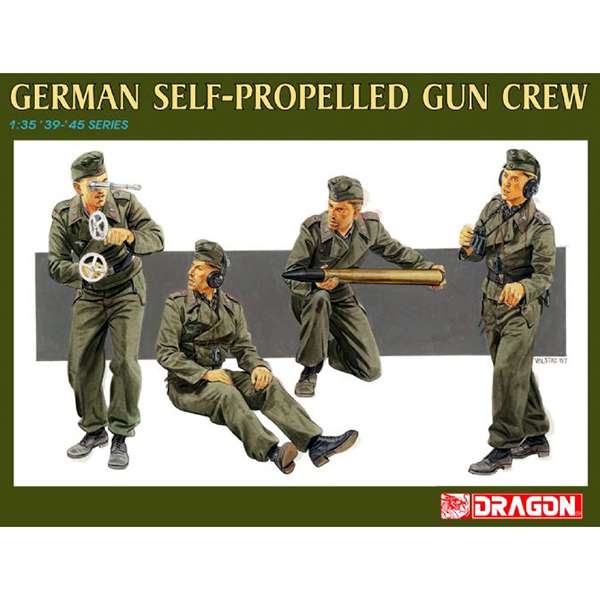 dragon 6367 German Self-Propelled Gun Crew Kit en plástico para montar y pintar. Cuatro figuras de tripulantes de cañón autopropulsado alemán, Marder III (ej) Piezas 50+