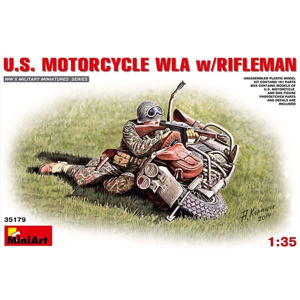 miniart 35179 US Motorcycle WLA w Rifleman