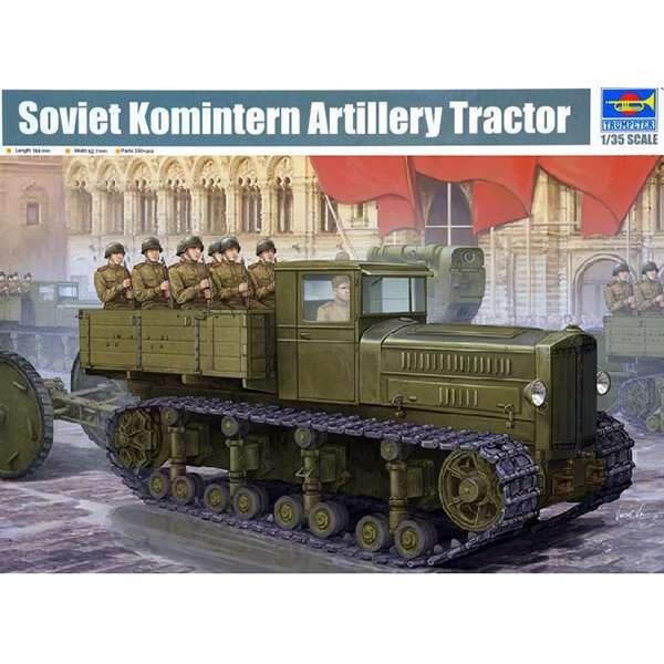 trumpeter 05540 Soviet Komintern Artillery Tracktor Kit en plástico para montar y pintar. Incluye cadenas eslabón a eslabón. Dimensiones: 164 x 62,7 mm Piezas: 330+