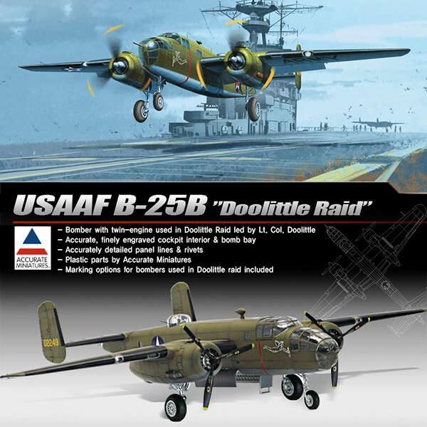 academy 12302 North American B-25B Mitchell Doolittle Raid