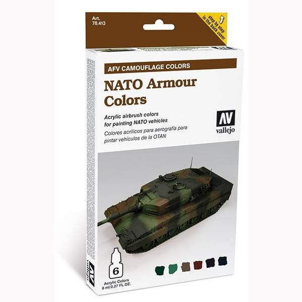 acrylicos vallejo 78413 AFV Camouflage Colors: NATO Armour Colors