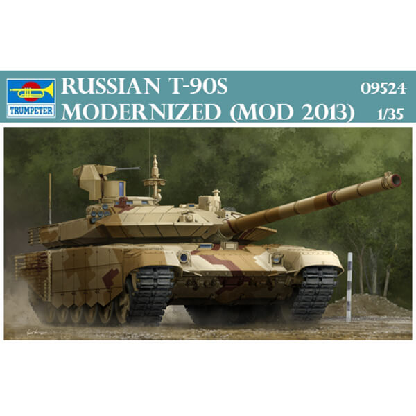 trumpeter 09524 Russian T-90S Modernized mod.2013 1/35 Kit en plástico para montar y pintar. Incluye fotograbados y cadenas por eslabones individuales.