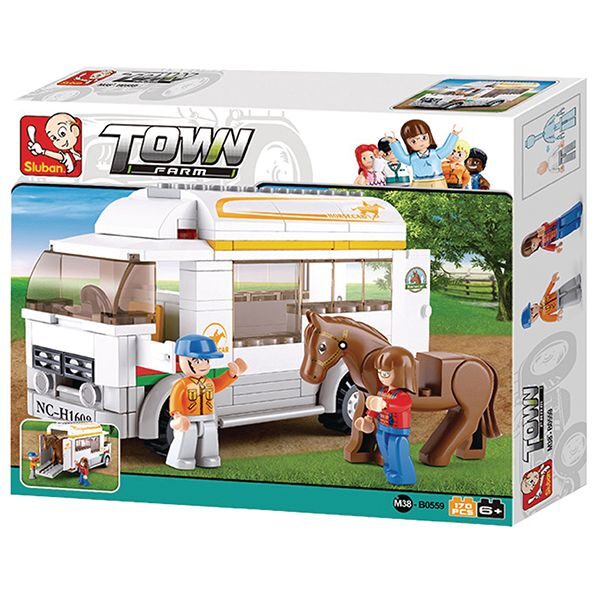 sluban m38 b0559 Sluban B0559 Horse Truck Juego de construcción por bloques de plástico compatibles con Lego y otras marcas