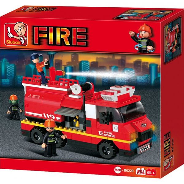 Sluban B0220 Large Fire Truck Juego de construcción por bloques de plástico compatibles con Lego y otras marcas.