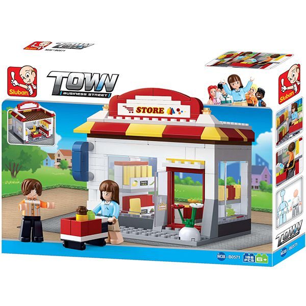 Sluban B0571 Grocery Store Frutería Juego de construcción por bloques de plástico compatibles con Lego y otras marcas.