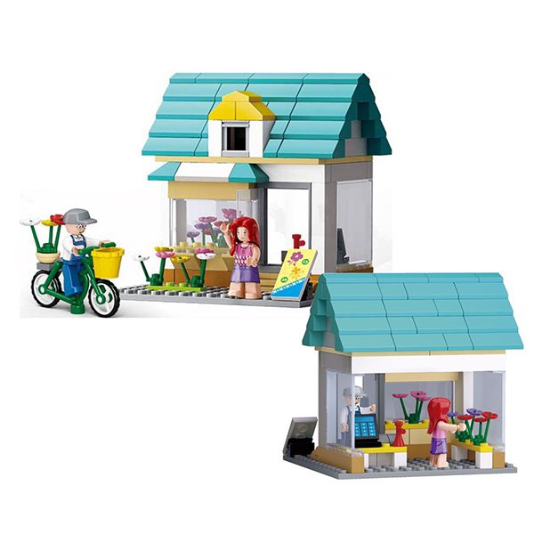 Sluban B0570 Queenie's Flowershop Juego de construcción por bloques de plástico compatibles con Lego y otras marcas.