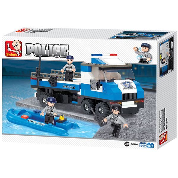 Sluban B0186 Police Truck Juego de construcción por bloques de plástico compatibles con Lego y otras marcas.