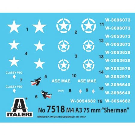 italeri 7518 Sherman M4A3 75mm 2 Fast Assembly Models