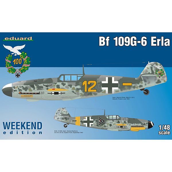 eduard 84142 Messerschmitt Bf 109 G-6 Erla Weekend Edition Kit en plástico para montar y pintar de la serie Weekend Edition de Eduard. Hoja de calcas con 2 decoraciones.