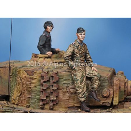 alpine miniatures 35225 Waffen SS Tiger Crew Set Set en resina para montar y pintar, de dos figuras de las Waffen SS