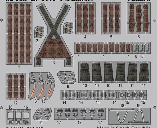 Seatbelts Heinkel He 111 1/32 Cinturones de seguridad en fotograbado coloreado para el Heinkel He 111