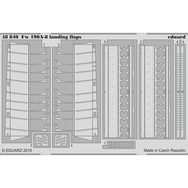 eduard 48840 Focke Wulf Fw 190A-8 Landing Flaps (Eduard) 1/48 Piezas en fotograbado para superdetallar la maqueta indicada. Escala 1/48