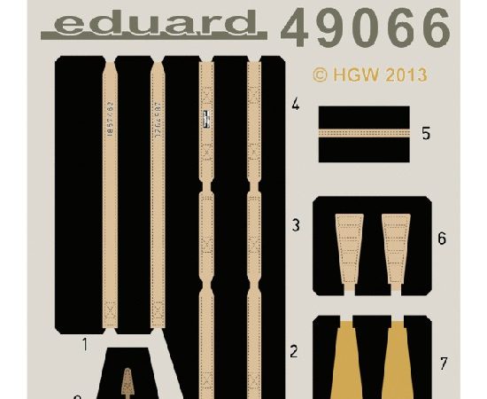 eduard 49066 Seatbelts Bf 109F/G Fabric 1/48 Cinturones de seguridad impresos a color y hebillas en fotograbado para las maquetas del Messerschmitt Bf 109F/G