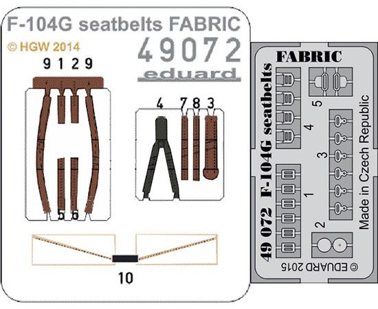 eduard 49072 F-104G seatbelts FABRIC 1/48