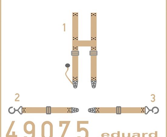 eduard 49075 SSW D.III Siemens Seatbelts Superfabric 1/48 Cinturones de seguridad impresos a color