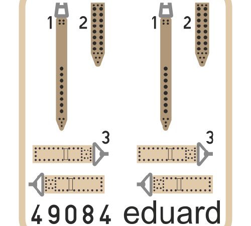 eduard 49084 Seatbelts IJN WWII Superfabric 1/48 Cinturones de seguridad impresos a color para las maquetas de aviones de la marina japonesa en la 2ªGM