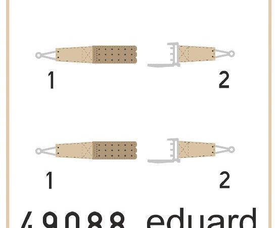 eduard 49088 Seatbelts RFC WWI Superfabric 1/48 Cinturones de seguridad impresos a color para las maquetas de aviones ingleses en la 1ªGM