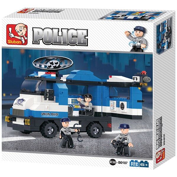 Sluban B0187 Mobile Police Station Juego de construcción por bloques de plástico compatibles con Lego y otras marcas. Una forma fácil y divertida de construir tus primeros modelos y favorecer el desarrollo e imaginación