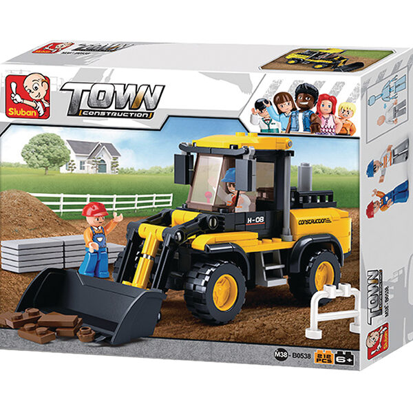 Sluban B0538 Wheel Loader Juego de construcción por bloques de plástico compatibles con Lego y otras marcas. Una forma fácil y divertida de construir tus primeros modelos y favorecer el desarrollo e imaginación de niño.