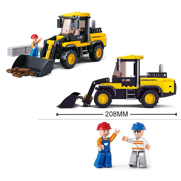 Sluban B0538 Wheel Loader Juego de construcción por bloques de plástico compatibles con Lego y otras marcas. Una forma fácil y divertida de construir tus primeros modelos y favorecer el desarrollo e imaginación de niño.