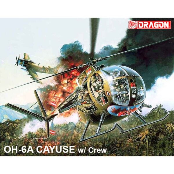 dragon 3310 OH-6A Cayuse with Crew Kit en plástico para montar y pintar. Incluye 2 figuras.