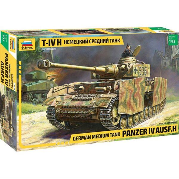 zvezda 3620 German Medium Tank PzKpfw IV Ausf H Kit en plastico para montar y pintar. Incluye orugar por tramo y eslabón. Piezas 545 Longitud 200mm