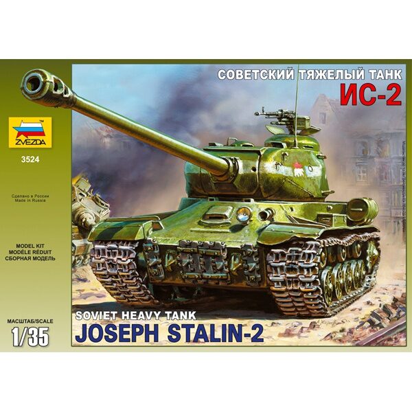 zvezda 3524 IS-2 Joseph Stalin-2 Soviet Heavy Tank Kit en plástico para montar y pintar.
