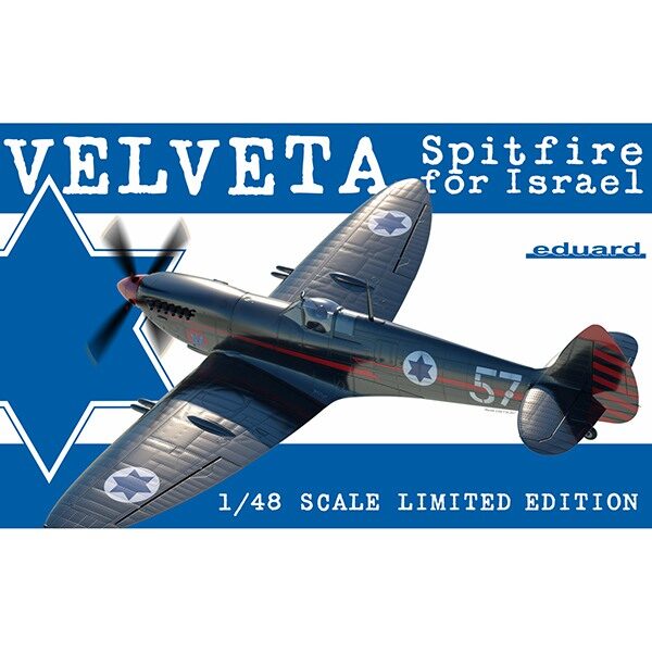 eduard 11111 Velveta / Spitfire Mk.IXe for Israel Kit en plástico para montar y pintar en edición limitada. Incluye piezas en resina, fotograbados y mascarillas. Hoja de calcas con 6 decoraciones