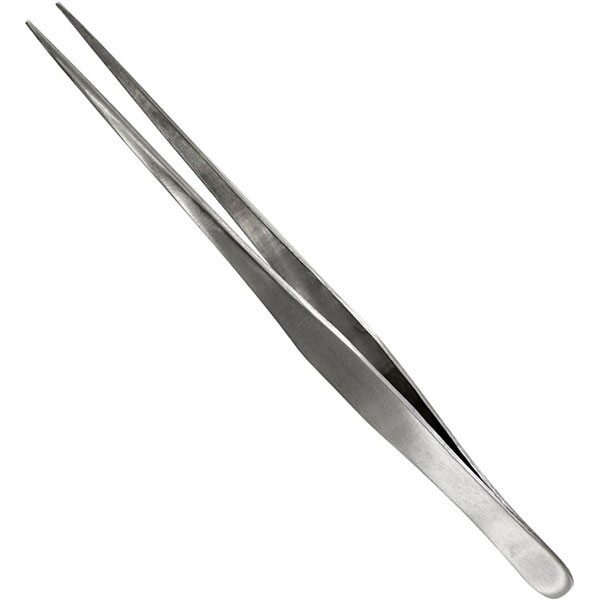 dismoer 15101 Pinza inoxidable punta fina 14.5cm Pinza recta con punta de aguja para modelismo en acero inoxidable.