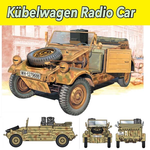 dragon 6886 Kubelwagen Radio Car Kit en plástico para montar y pintar.
