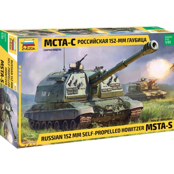 zvezda 3630 Russian 152 mm Self-Propelled Howitzer MSTA-S Kit en plástico para montar y pintar.