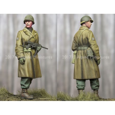 alpine miniatures 35241 WW2 US Infantry NCO Winter Figura en resina para montar y pintar.