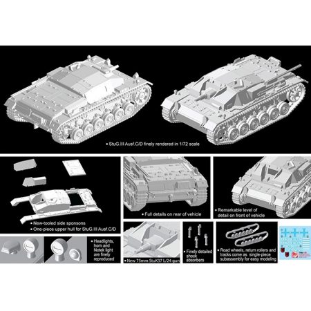 dragon 7553 StuG.III Ausf.C/D Kit en plástico para montar y pintar.